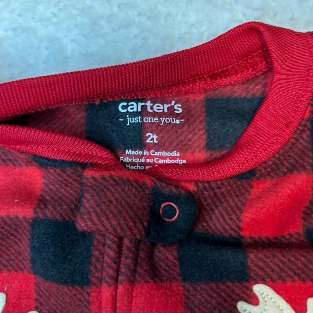 Carter’s Toddler Christmas Fleece Long Sleeve Footed Pajama - Picture 4 of 7